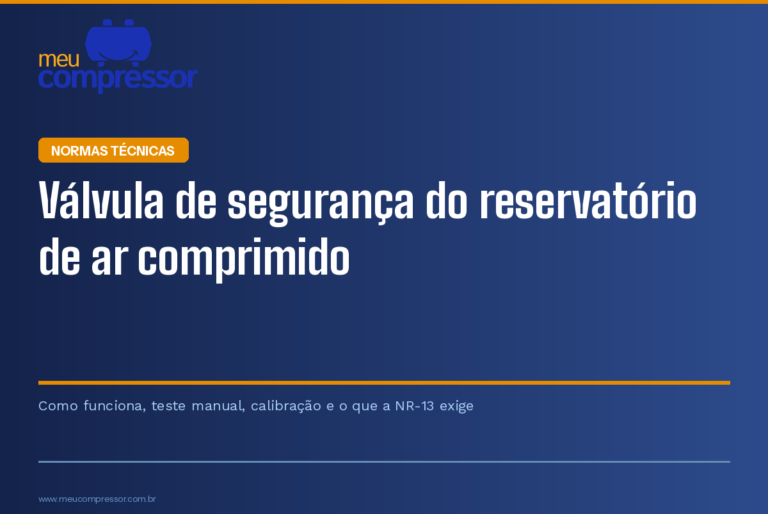 Válvula de segurança do reservatório de ar comprimido